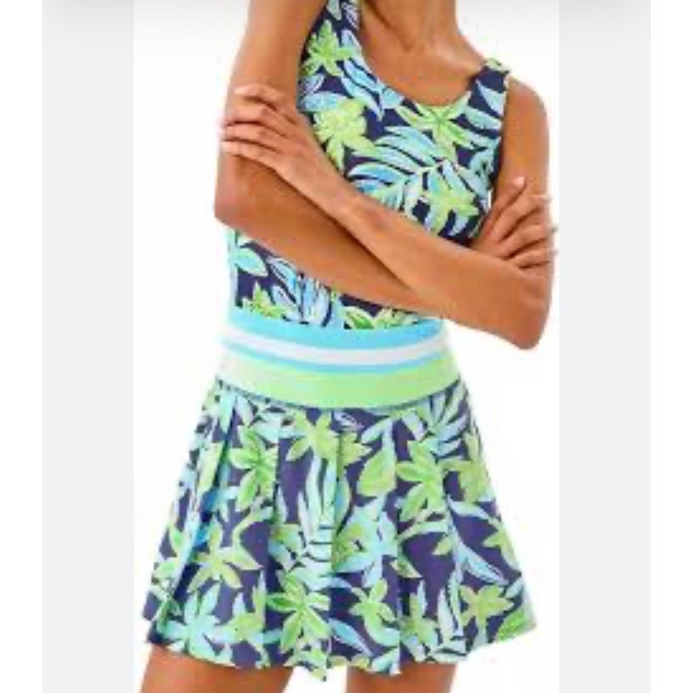 Lilly Pulitzer Luxletic Corrine Skort Splendor in the Sand Pleated Tennis Golf S